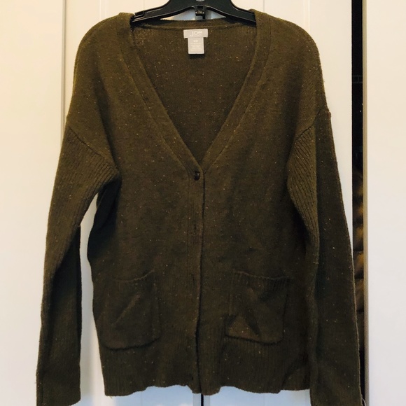 Olive Green Knit Cardigan - Picture 1 of 3